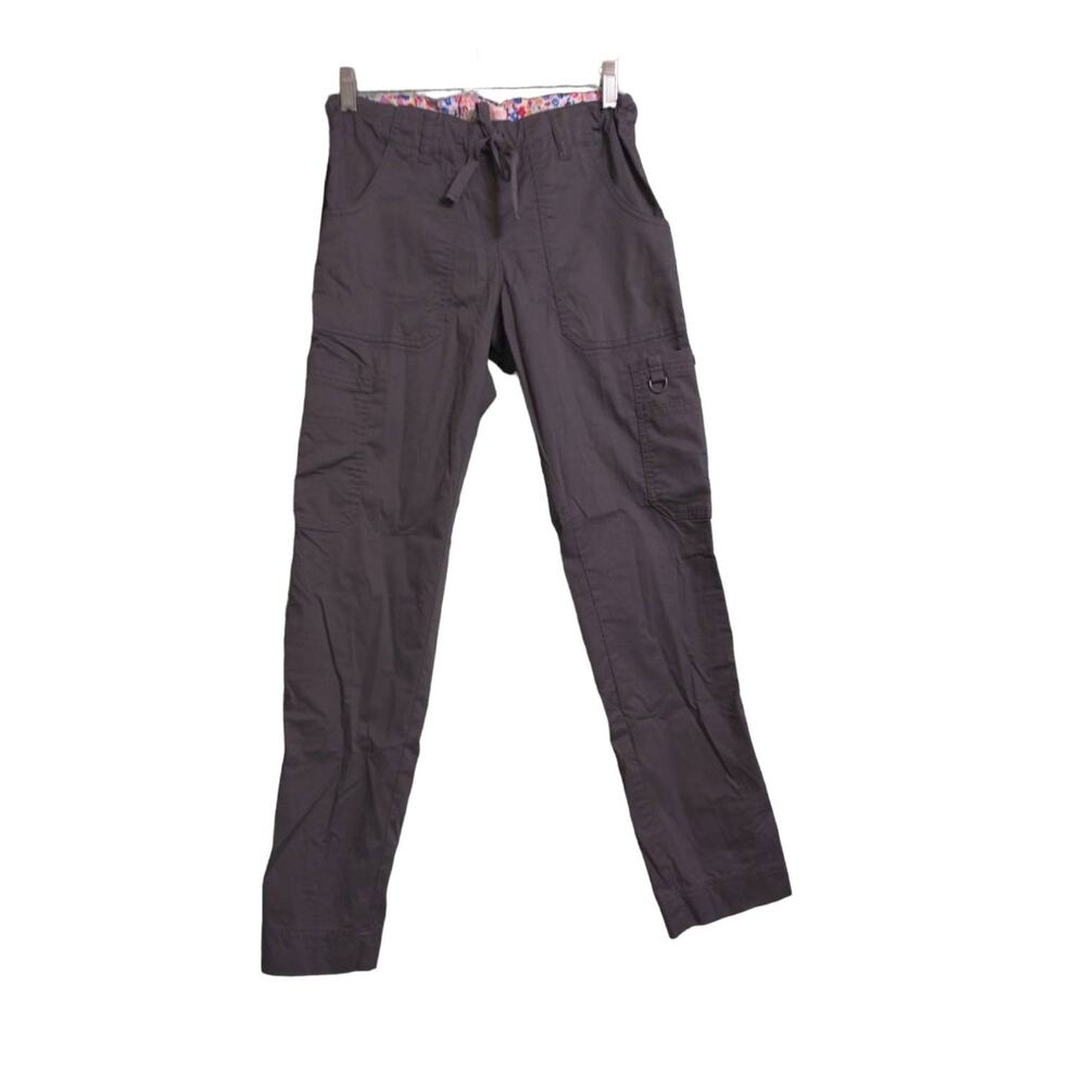 Koi Womens Scrub Bottoms Gray Stretch Cotton Blend Pockets Medical Petites XS